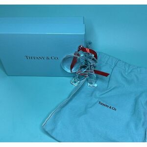 Tiffany Crystal Glass Santa Claus‎ Christmas Tree Holiday Ornament
